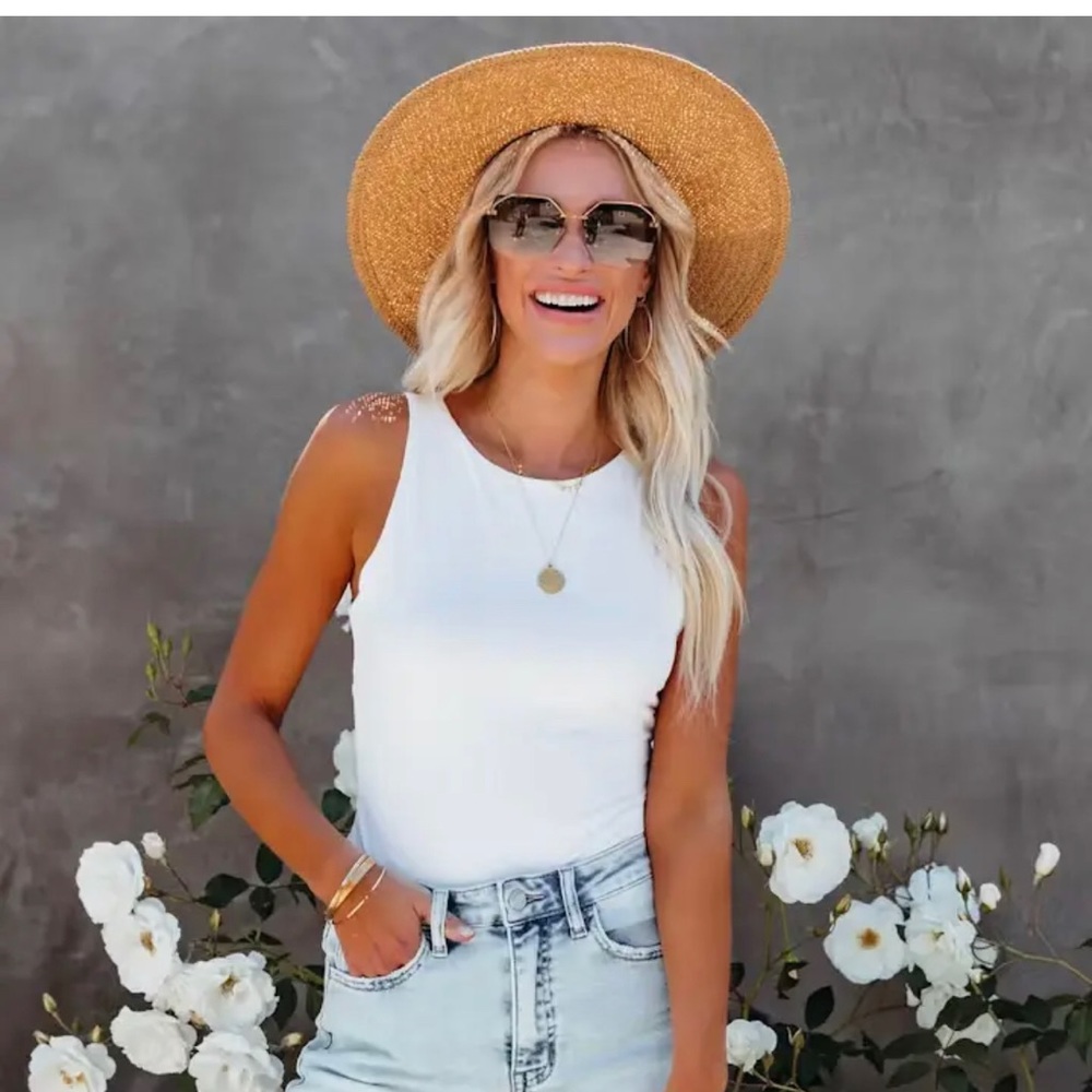 EXPLORER KNIT TANK BODYSUIT - WHITE